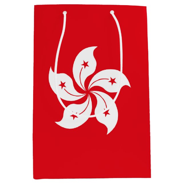 Sac Cadeau Moyen Drapeau de Hong Kong (Devant)