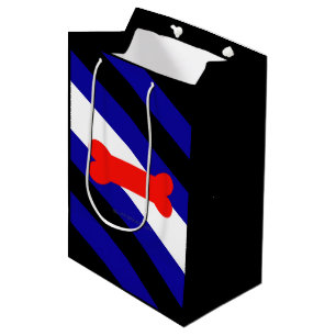Sac Cadeau Moyen Drapeau de la fierté de jeu de chiots de SlipperyJ