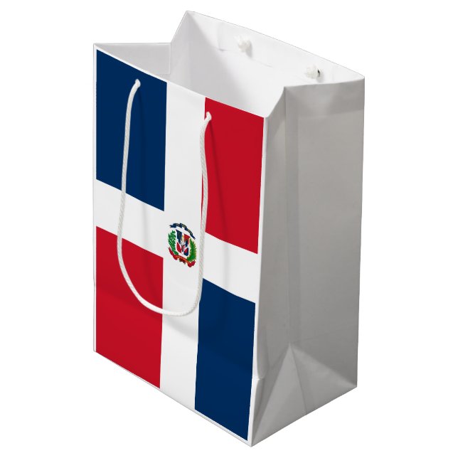 Sac Cadeau Moyen Drapeau de la République dominicaine (Devant Angle)