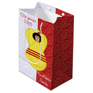 Sac Cadeau Moyen Drapeau de l'ange sud-vietnamien sur fond rouge et
