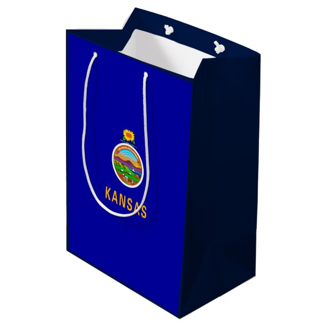 Sac Cadeau Moyen Drapeau de l'État du Kansas (Dos Angle)