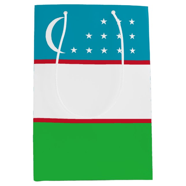 Sac Cadeau Moyen Drapeau de l'Ouzbékistan (Devant)