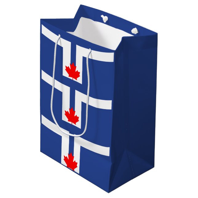 Sac Cadeau Moyen Drapeau de Toronto, Ontario (Devant Angle)