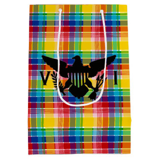 Sac Cadeau Moyen Drapeau des îles Vierges américaines (Noir), Madra