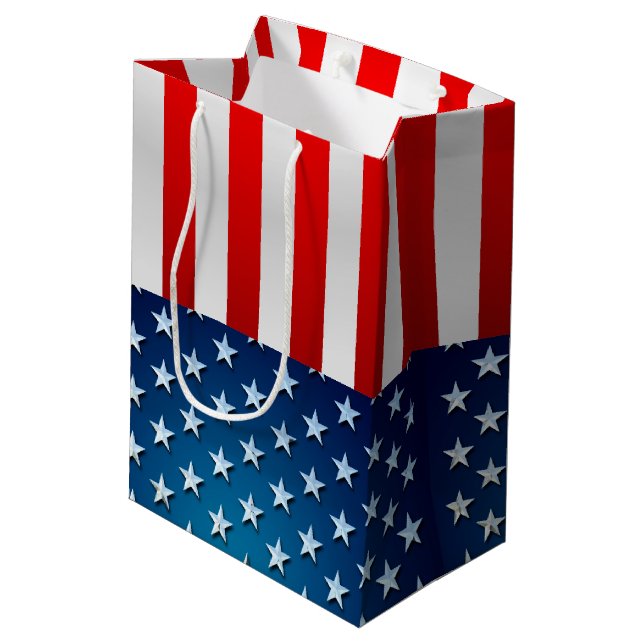 Sac Cadeau Moyen Drapeau des USA (Dos Angle)