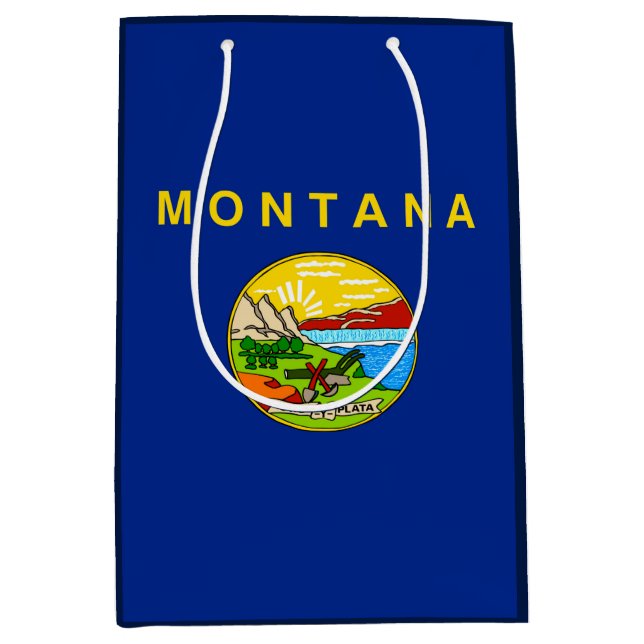 Sac Cadeau Moyen Drapeau d'État du Montana (Devant)