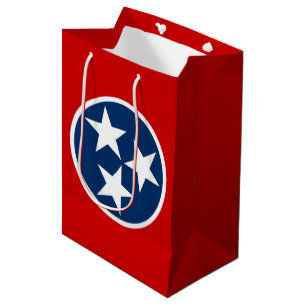 Sac Cadeau Moyen Drapeau d'état du Tennessee Bleu Blancs étoiles