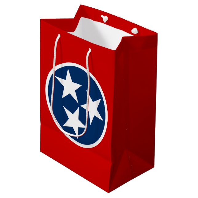 Sac Cadeau Moyen Drapeau d'état du Tennessee Bleu Blancs étoiles (Devant Angle)