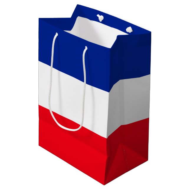 Sac Cadeau Moyen Drapeau Français Couleurs patriotiques Voyage inte (Devant Angle)