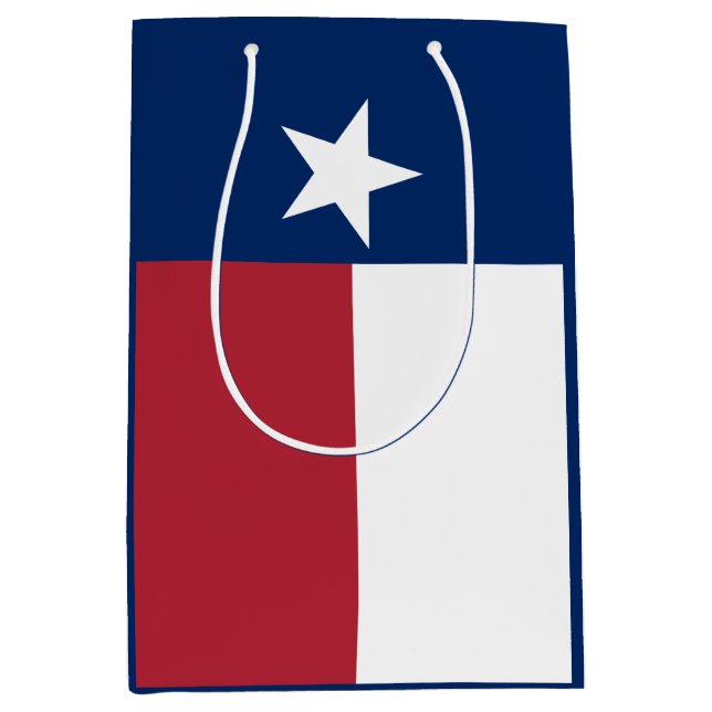 Sac Cadeau Moyen Drapeau Texas Rouge Blanc Bleu (Devant)