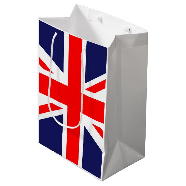 Sac Cadeau Moyen Drapeau Union Jack - UK (Devant Angle)