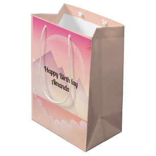Sac Cadeau Moyen Dreamy Pastel Mountain Paysage Anniversaire