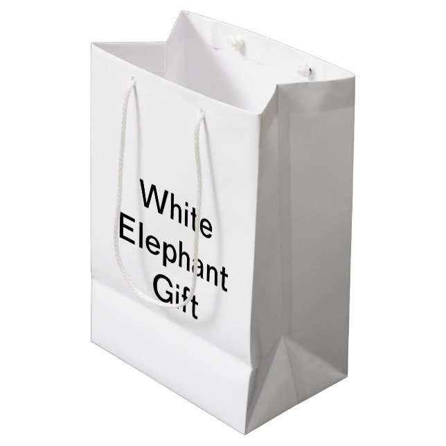 Sac Cadeau Moyen Drôle Générique White Elephant Cadeau (Devant Angle)