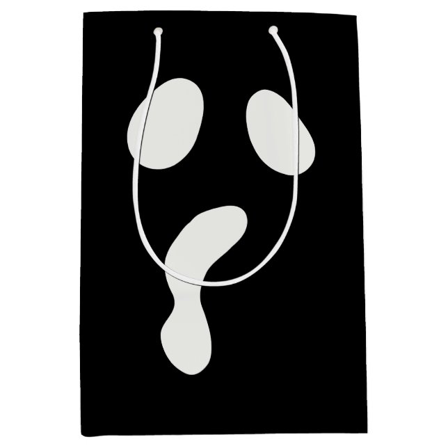 Sac Cadeau Moyen Drôle Halloween face fantôme effrayant boo Party (Devant)