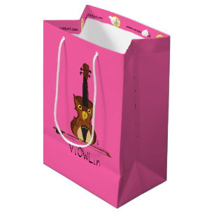 Sac Cadeau Moyen Drôle Violon Cute Owl Musicien Enfants Musique