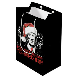 Sac Cadeau Moyen Drôles de Noël Président Trump Pyjama laid de Noël