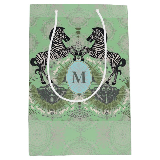 Sac Cadeau Moyen Duel Zèbre avec Monogramme (Devant)