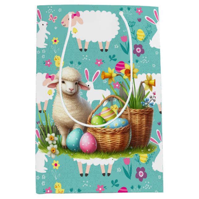 Sac Cadeau Moyen Easter Lambs (Devant)