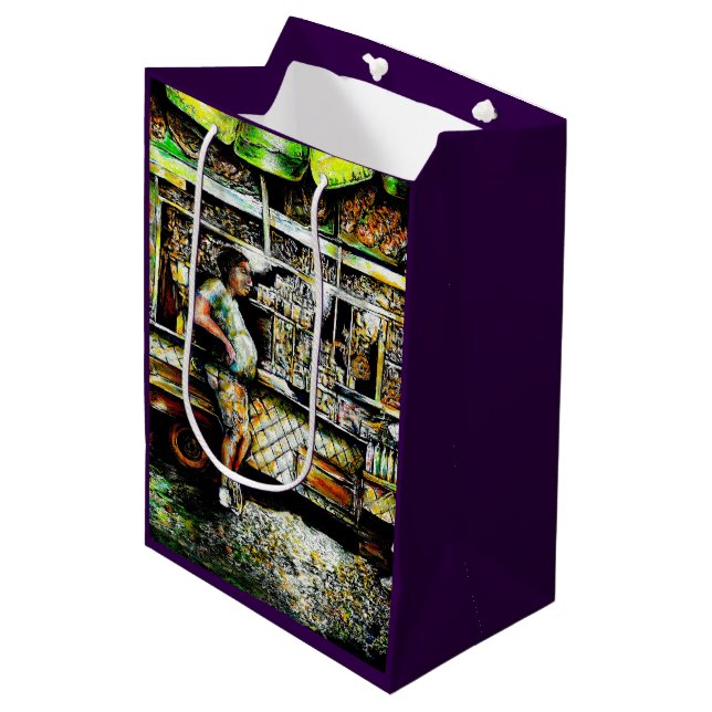 Sac Cadeau Moyen Éblouissant (Devant Angle)