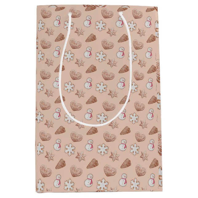 Sac Cadeau Moyen Échange de cookies de Noël (Devant)