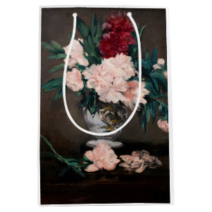 Sac Cadeau Moyen Edouard Manet - Vase de pivoines sur petit piédest