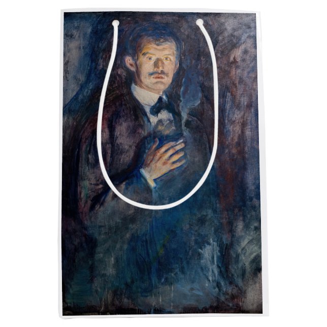 Sac Cadeau Moyen Edvard Munch - Autoportrait avec cigarette (Devant)