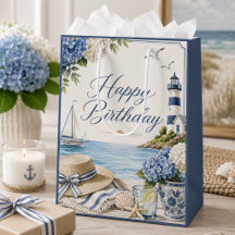 Élégaant Été Bord de Mer & Hydrangeas Joyeux Anniv