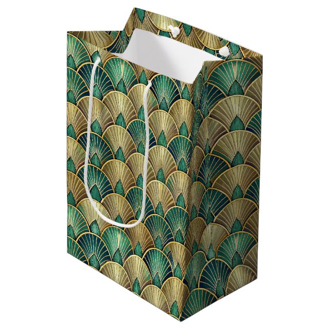 Sac Cadeau Moyen Elegant Art Deco tiled pattern  (Devant Angle)
