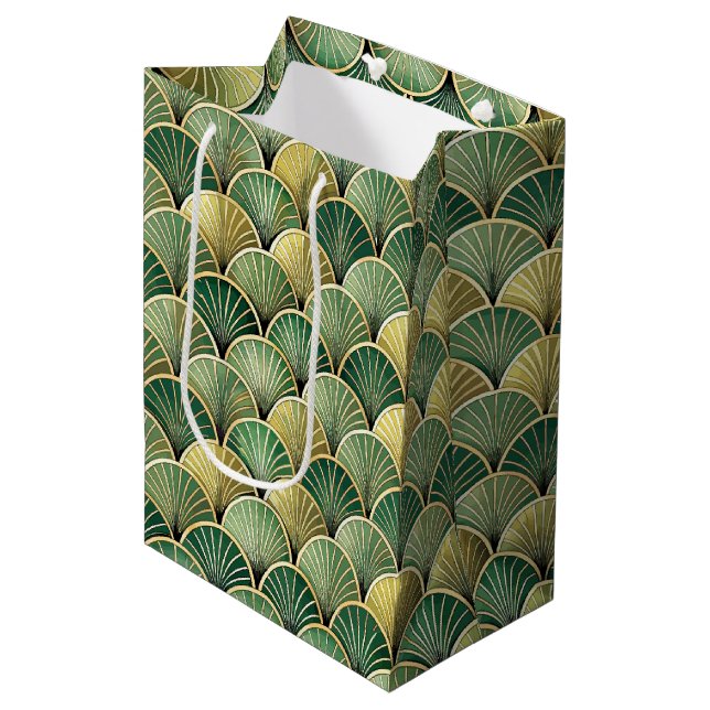 Sac Cadeau Moyen Elegant Art Deco tiled pattern (Devant Angle)