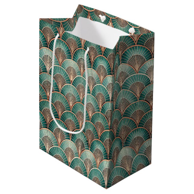 Sac Cadeau Moyen Elegant Art Deco tiled pattern  (Devant Angle)