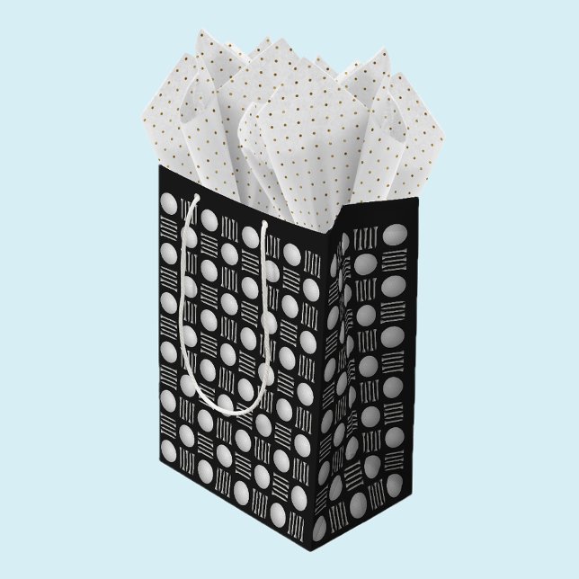 Sac Cadeau Moyen Élégant Bal de Golf Moderne & Le Black Noir (Créateur téléchargé)