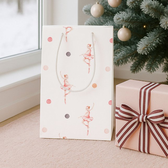 Sac Cadeau Moyen Elegant Ballerina Christmas  (Créateur téléchargé)