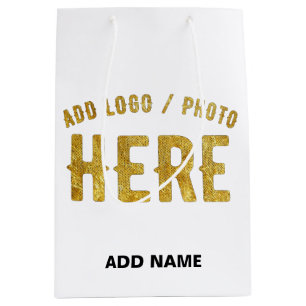 SAC CADEAU MOYEN ÉLÉGANT BLANC PERSONNALISABLE MODERNE MARQUE VÉRIF