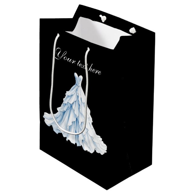 Sac Cadeau Moyen Elegant Bridal shower wedding gown customizable (Devant Angle)