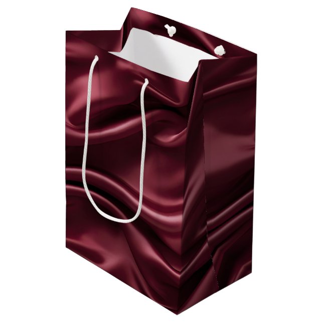 Sac Cadeau Moyen Elegant Burgundy Red Christmas (Devant Angle)