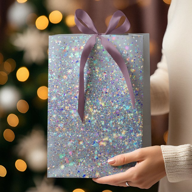 Sac Cadeau Moyen Elegant Christmas Glitter Gift Bag (Créateur téléchargé)