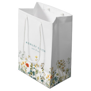 Sac Cadeau Moyen Élégant domaine Fleur sauvage