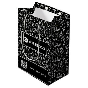 Sac Cadeau Moyen Élégant Logo Personnalisé Entreprise Avec Code QR