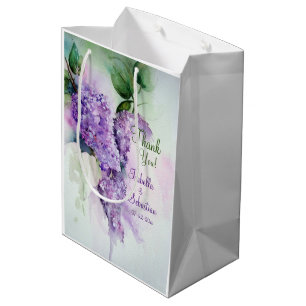 Sac Cadeau Moyen Élégant Mariage Lilac Flowers
