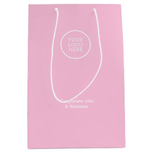 Sac Cadeau Moyen Élégant minimal Business Pink Logo Entreprise