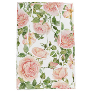 Sac Cadeau Moyen Elégant Rose Garden