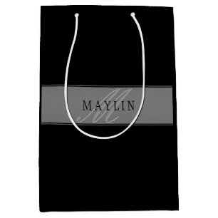 Sac Cadeau Moyen Élégant Script Modifiable Nom de l'entreprise/autr