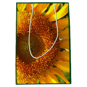 Sac Cadeau Moyen Élégant tournesol jaune fleuri