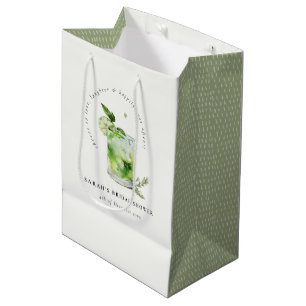 Sac Cadeau Moyen Élégante Fête des mariées de cocktails Green Marga