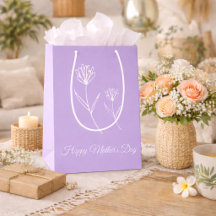 Élégante Fête des Mères Lavande Fleurs Simples