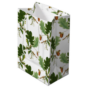 Sac Cadeau Moyen Elégante feuille de chêne et maïs