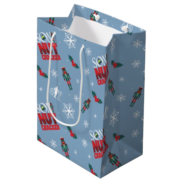 Sac Cadeau Moyen Elf "Fils d'un Noisette" Motif d'hiver (Devant Angle)