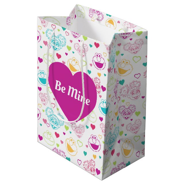Sac Cadeau Moyen Elmo & Abby Cadabby Valentine Hearts Motif (Dos Angle)