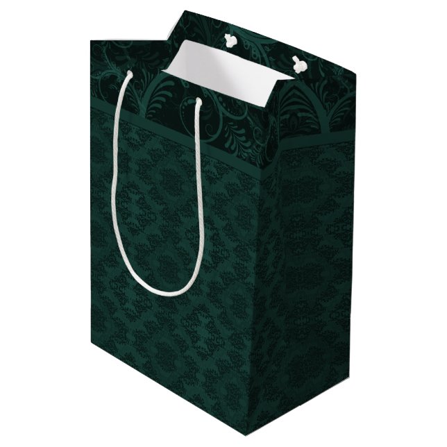 Sac Cadeau Moyen Emerald Damask (Dos Angle)