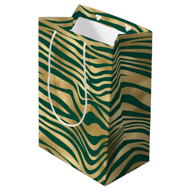 Sac Cadeau Moyen Emerald et Gold Safari Series Design 4 (Dos Angle)